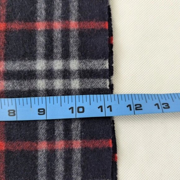 BURBERRY London Vintage Classic Nova Check Knit 100% Cashmere Fringe Black SCARF - Picture 6 of 6